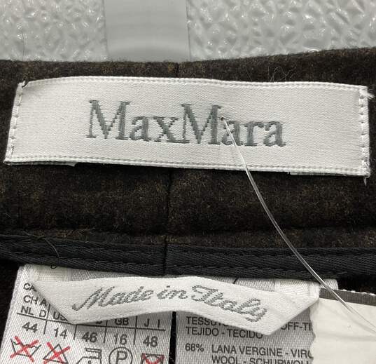 Max Mara Brown Tweed Wool Tapered Trousers image number 3