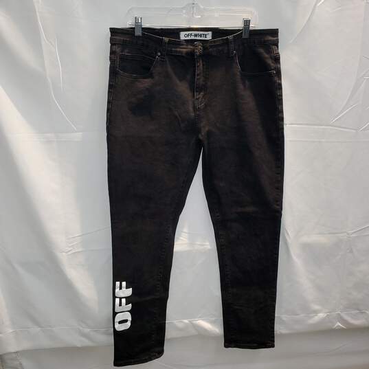 Off-White Cotton Black Jeans Size 38 image number 1