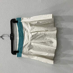 Womens White Blue Pleated Regular Fit Elastic Waist Athletic Skirt Size 8 alternative image