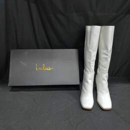 Women's White Heeled Boots Size 8.5