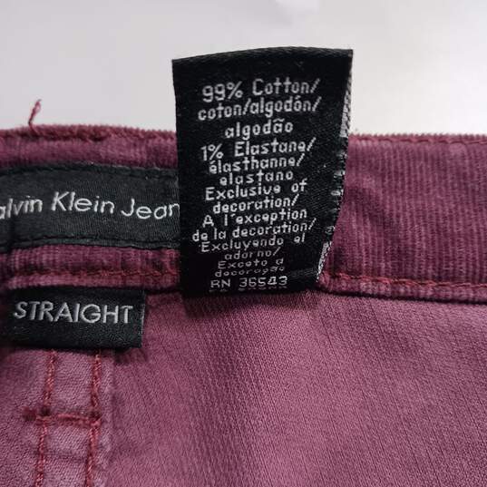 Calvin Klein Women's Plum Corduroy Straight Jeans Size 4 image number 6