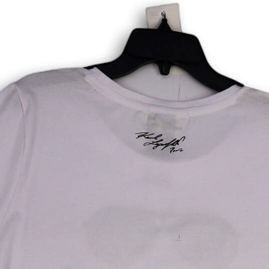 NWT Womens White Round Neck Short Sleeve Pullover T-Shirt Size X-Large image number 4