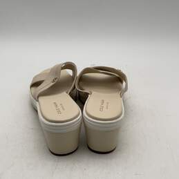 Cole Haan Womens Beige Leather Open Toe Platform Slip-On Sandals Size 8B