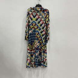 NWT Womens Multicolor Geometric Long Sleeve Midi Jersey Shift Dress Size 12 alternative image