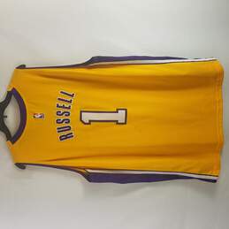 Adidas NBA Men Gold Lakers #1 Russel Jersey alternative image