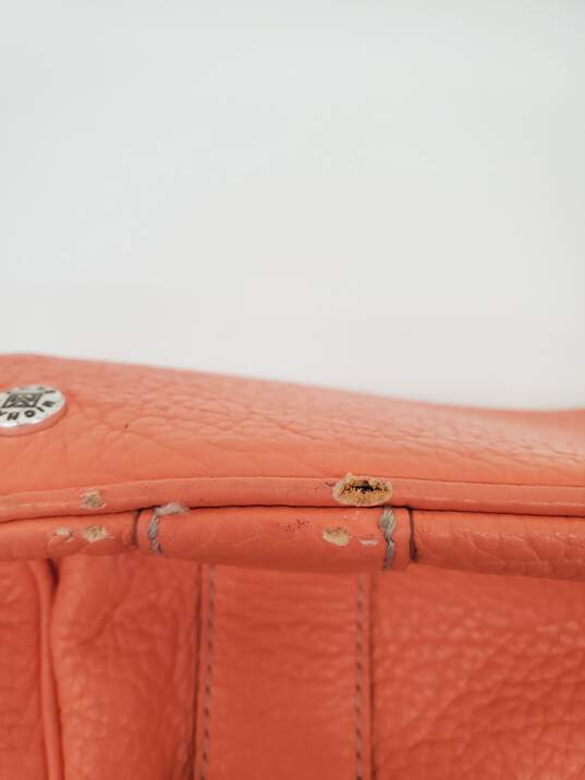 Michael Kors Satchel Coral Pebbled Leather Top Handle Handbag Purse used image number 3