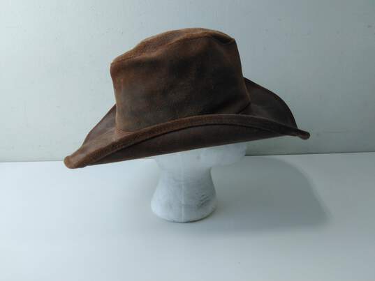 Men's Minnetonka Brown Western Style Leather Hat image number 2