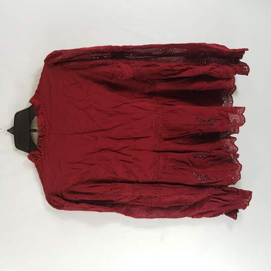 Anthropologie Women Red Blouse 2 XS NWT image number 7