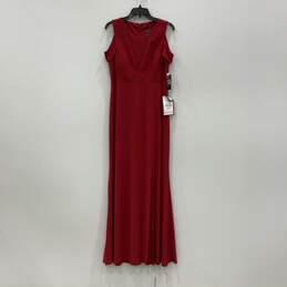 NWT Womens Red Short Sleeve Round Neck Back Zip Cut Out Maxi Dress Size 14 alternative image
