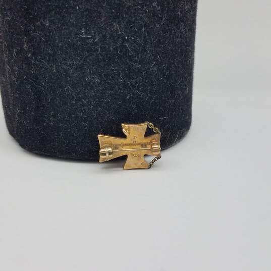 10k Gold Enamel Sigma Chi Cross Pin 2.3g image number 2