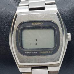 Vintage Retro Seiko LCD Digital Men's Full Stainless Steel Quartz Watch