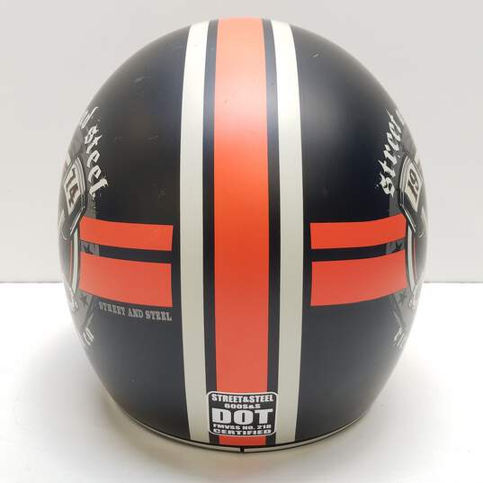 Street & Steel DOT Approved Half Helmet Small Black Orange Size S image number 4