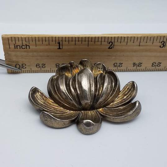 William B Kerr 1629 Sterling Silver Art Nouveau Ladies Flower Brooch 15.6g image number 6