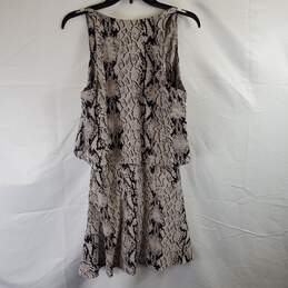 Parker Women Taupe/Blk Silk Snake Net Mini Dress Sz M NWT alternative image