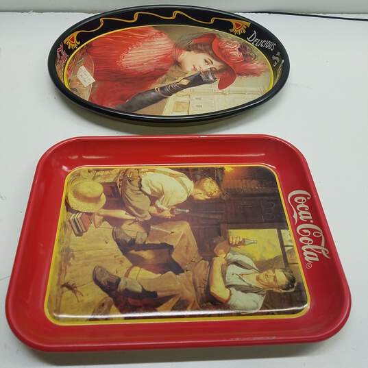Pair of Coca-Cola Trays from the 80s image number 5