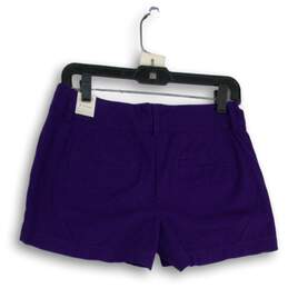 NWT LOFT Womens Purple Slash Pocket Regular Fit Flat Front Chino Shorts Size 0 alternative image