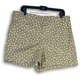Ann Taylor Womens Beige White Polka Dot Slash Pocket Chino Shorts Size 14