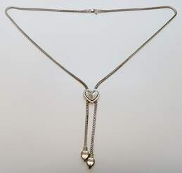 Brighton Designer Silver Tone Scrolled Heart Bolo Tie Lariat Necklace 104.6g alternative image