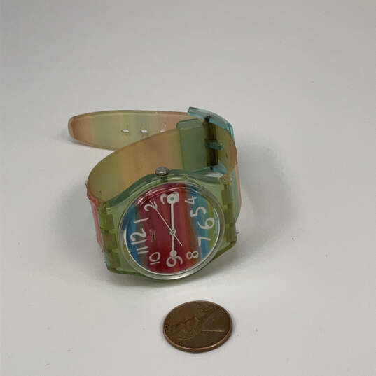 Designer Swatch Swiss Rainbow Round Dial Adjustable Strap Analog Wristwatch image number 3