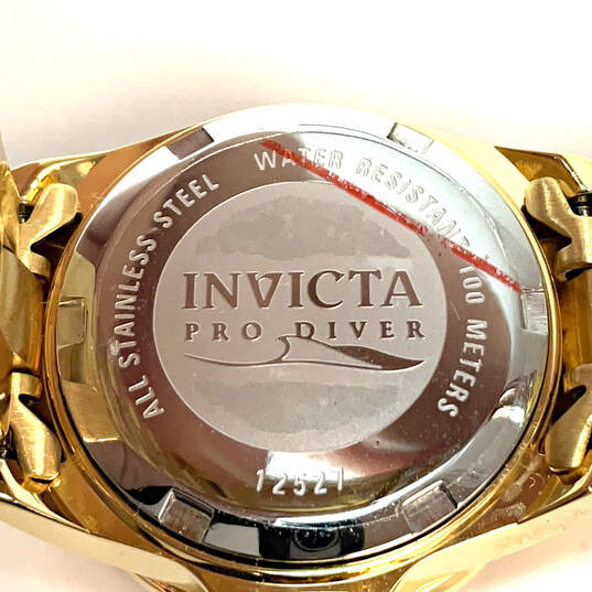 NWT Designer Invicta 12527 Gold-Tone Classic Round Dial Analog Wristwatch image number 5