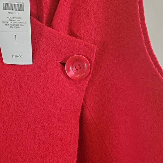 Chico's Women's Red Long Sleeveless Sweater Vest SZ 1 NWT image number 3