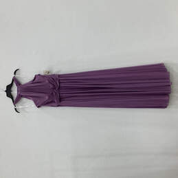 NWT Womens Purple High Neck Mesh Back Zip Bridesmaid Maxi Dress Size 12
