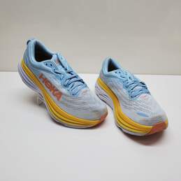Hoka One One Bondi 8 Women's US Size 9.5 B EU 42 LIght Blue & Yellow Sneakers