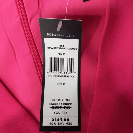 Women's BCBG Maxazria Bright Pink Sleeveless Dress Size 6 NWT image number 4