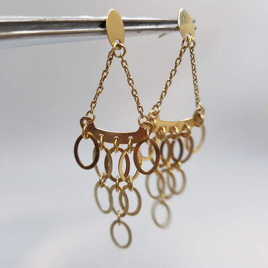 14K Gold Chandelier 2inch Drop Earrings 3.5g image number 2