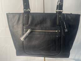 INC Black Leather Satchel Bag