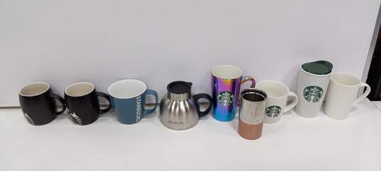 Bundle of Assorted Starbucks Mugs In Various Shapes & Sizes image number 1