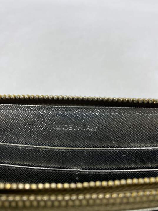 Authentic Prada Pewter Long Leather Wallet image number 6