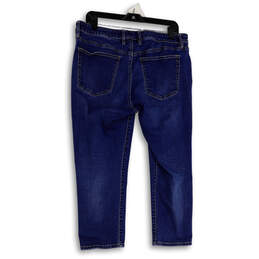 Womens Blue Denim Medium Wash Pockets Stretch Cropped Jeans Size 32x24 alternative image