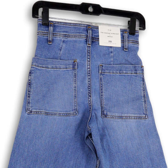 NWT Womens Blue Denim The Marine Medium Wash Straight Leg Jeans Size 4 image number 4