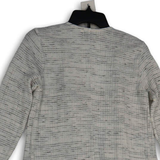 Womens Gray White Space Dye Long Sleeve Open Front Cardigan Sweater Size M image number 4