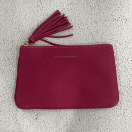Womens Pink Gold Leather Tassel Zipper Classic Clutch Wallet