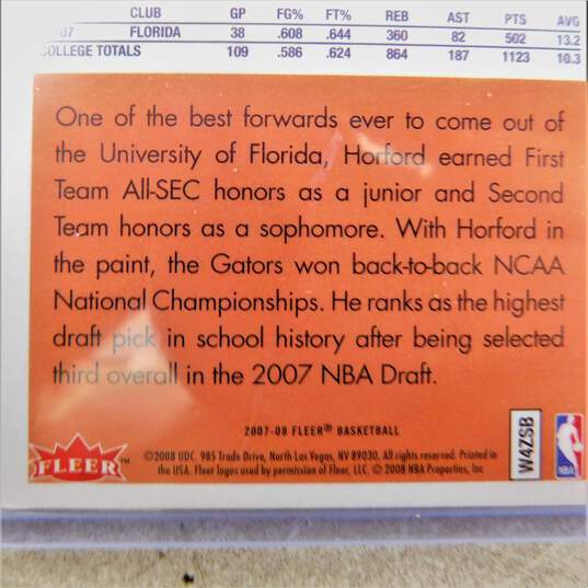 2007-08 Al Horford Fleer 86-87 Retro Rookies Glossy Atlanta Hawks image number 3