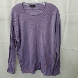 Zara Man Basic Purple Stretch Pullover Sweater Size XL