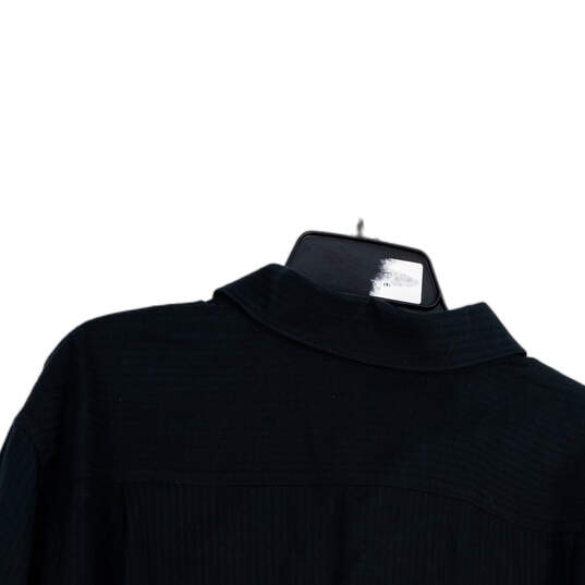NWT Mens Black Pinstriped Long Sleeve Collared Button-Up Shirt Size XL image number 4