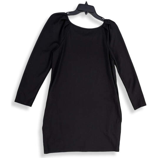 Womens Black Long Sleeve Round Neck Pullover Sheath Dress Size Small image number 2