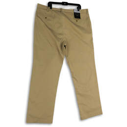 NWT Mens Beige Flat Front Slim Fit Rapid Movement Chino Pants Size 42X34 alternative image
