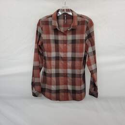 Kuhl Brown Plaid Button Up Shirt WM Size S