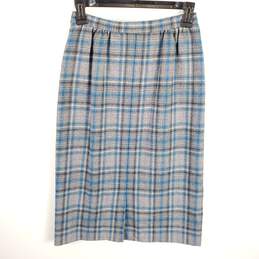 Pendleton Women Grey Plaid Wool Pencil Skirt Sz 4 alternative image