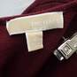 Michael Kors Women's Burgundy Long Sleeve 1/3 Zip Shirt Size M image number 4