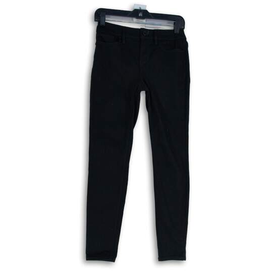 NWT White House Black Market Womens Black Denim Mid-Rise Skinny Leg Jeans Sz 2P image number 1