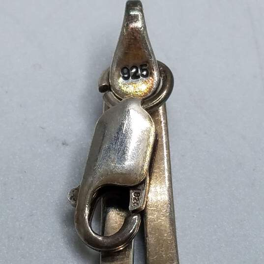 Sterling Silver Asst. Gemstone Hinge Link 6in Bracelet 16.1g DAMAGED image number 3