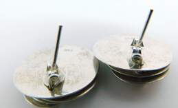 Artisan 925 Faceted Topaz Amethyst Peridot & Garnet Scrolled Pendant Necklace & Modernist Stacked Discs Post Earrings 17.1g alternative image