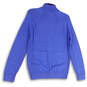 Mens Blue Mock Neck Long Raglan Sleeve Pockets Full-Zip Jacket Size Small image number 2