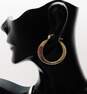 925 Herringbone Chain Necklace Hoop Earrings & Roman Glass Ring image number 3