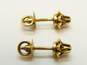 Vintage 14K Yellow Gold 0.06 CTTW Diamond Buttercup Stud Earrings 1.6g image number 3